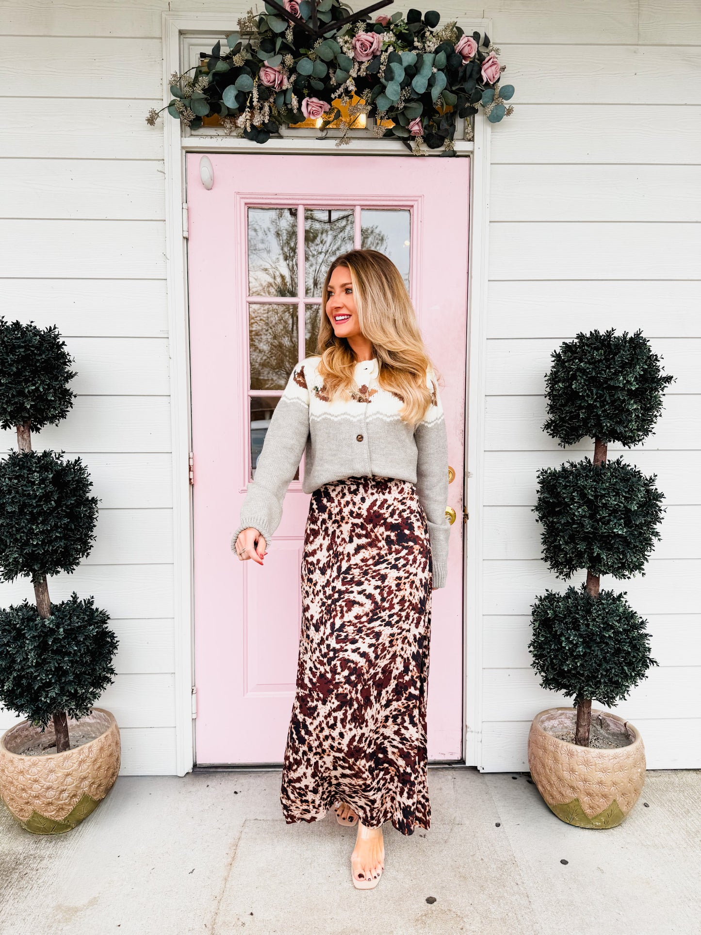 Wild Mustang Maxi Skirt - Brown Multi