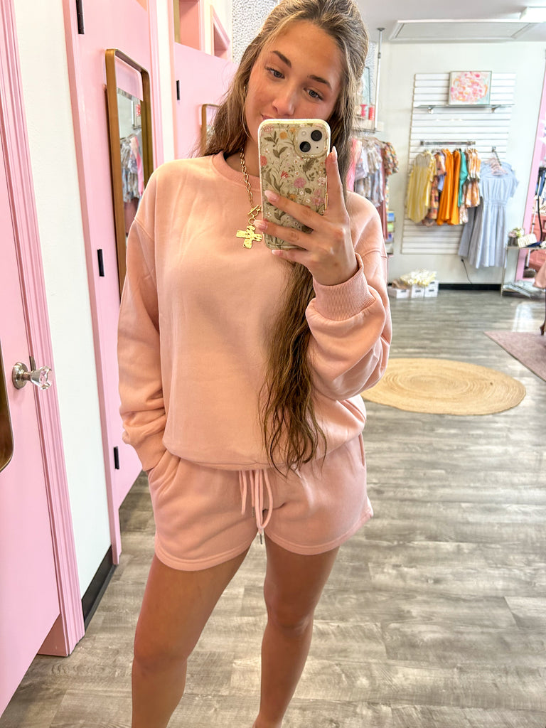 Quittin' Time 2 Piece Shorts Set - Pink
