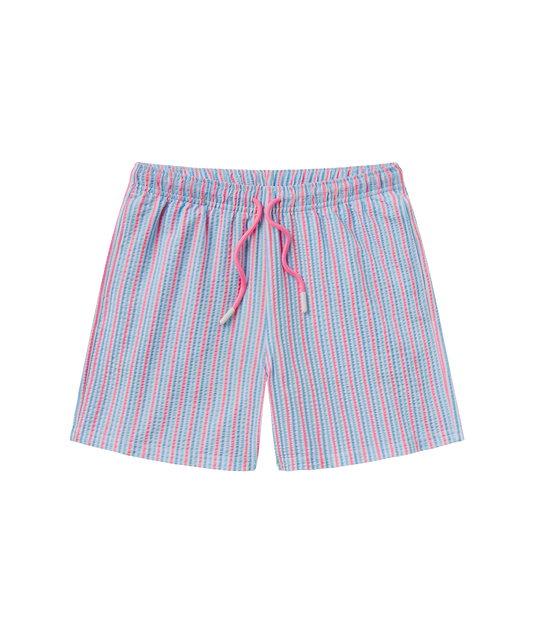 SSCO Boys Clubhouse Seersucker Swim Shorts - Berry Tide