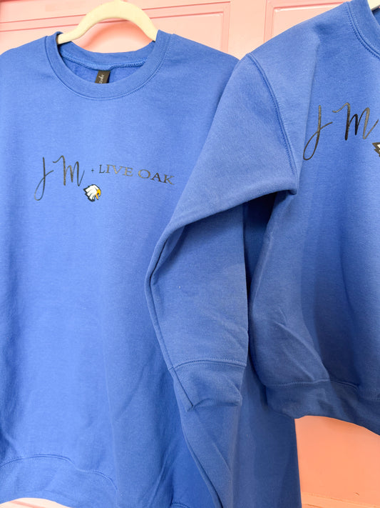 JM + Live Oak Sweatshirt - Royal - Adult