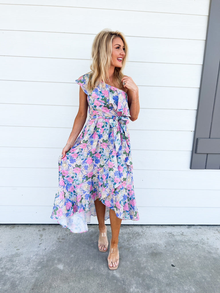 Point Of Pretty One Shoulder Floral Dress