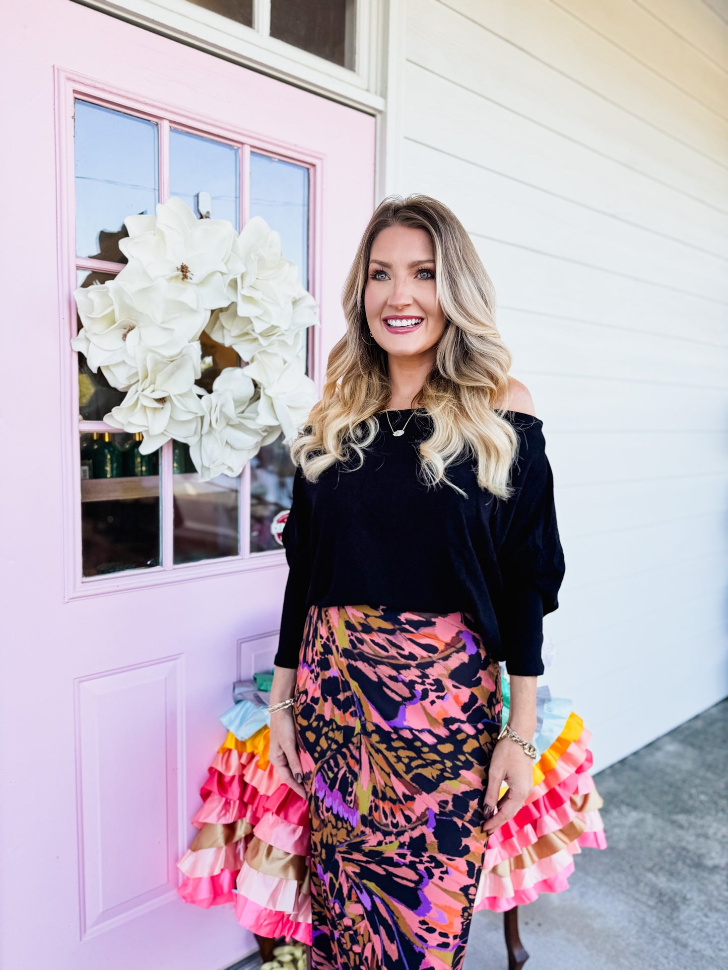 The Anywhere Off Shoulder Top - Black