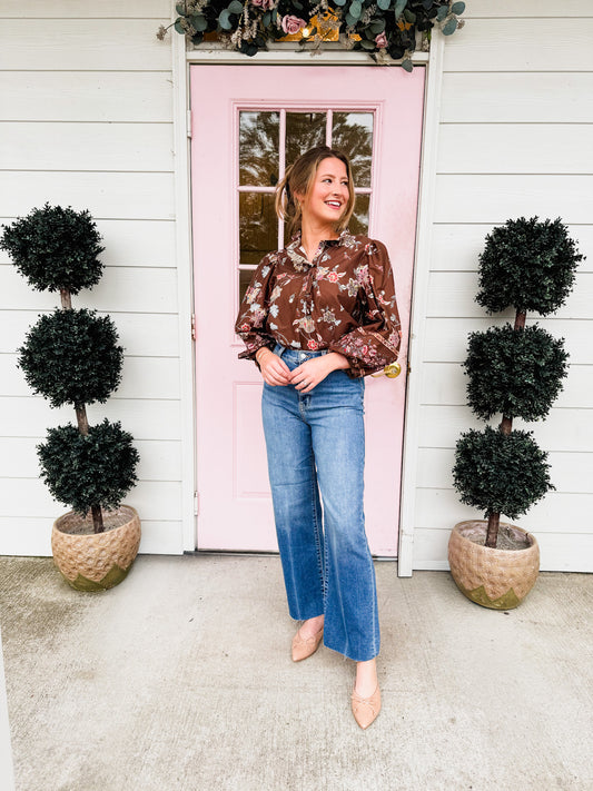 Daze Pleaser High Rise Wide Ankle - Indigo Wave