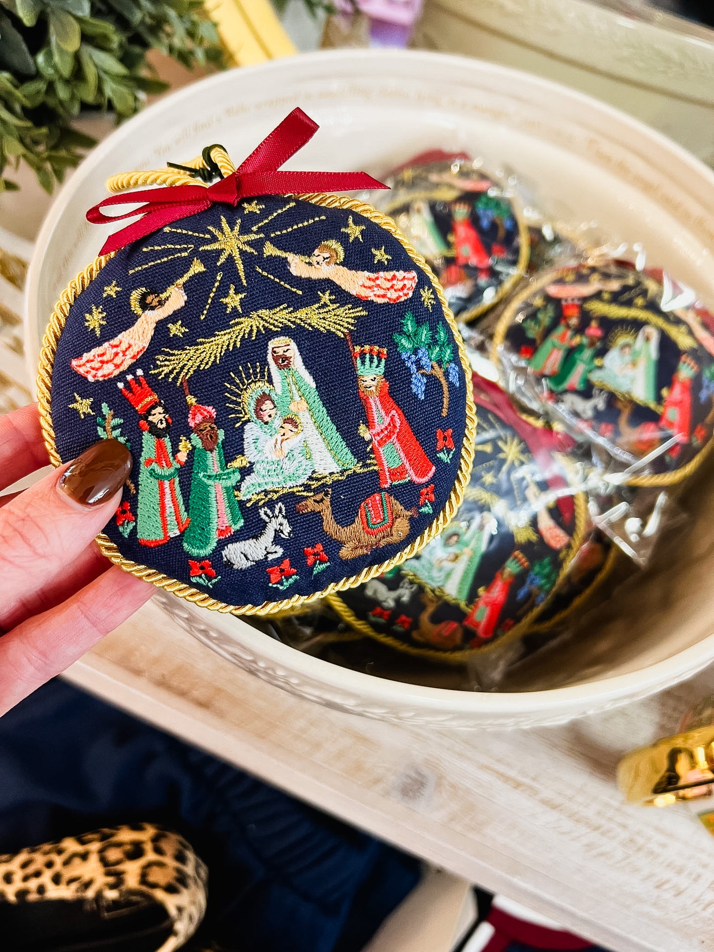 Rifle Paper Co. Nativity Embroidered Ornament
