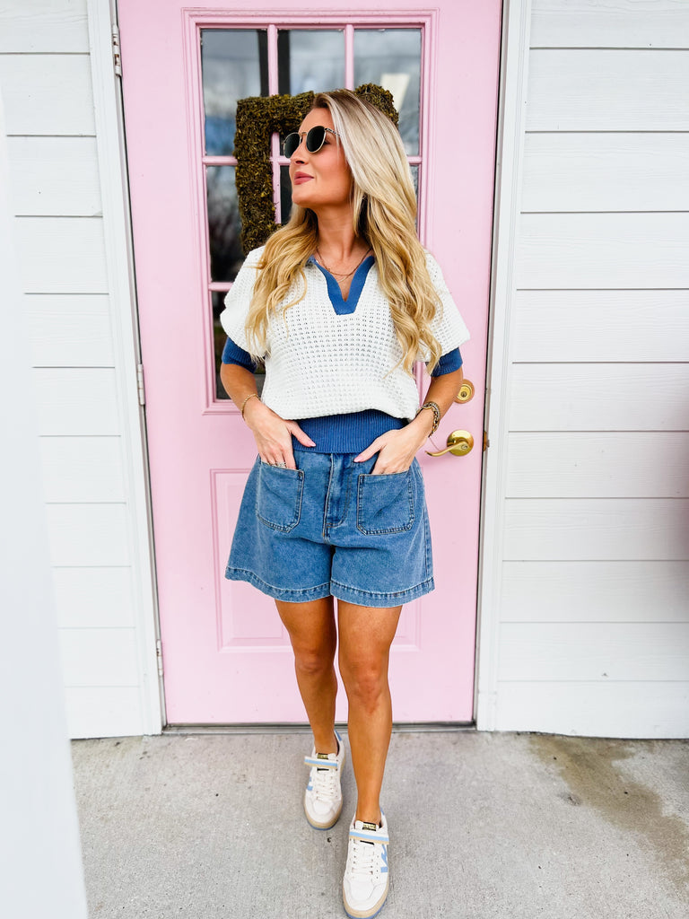 Take The Journey Patch Pocket Shorts