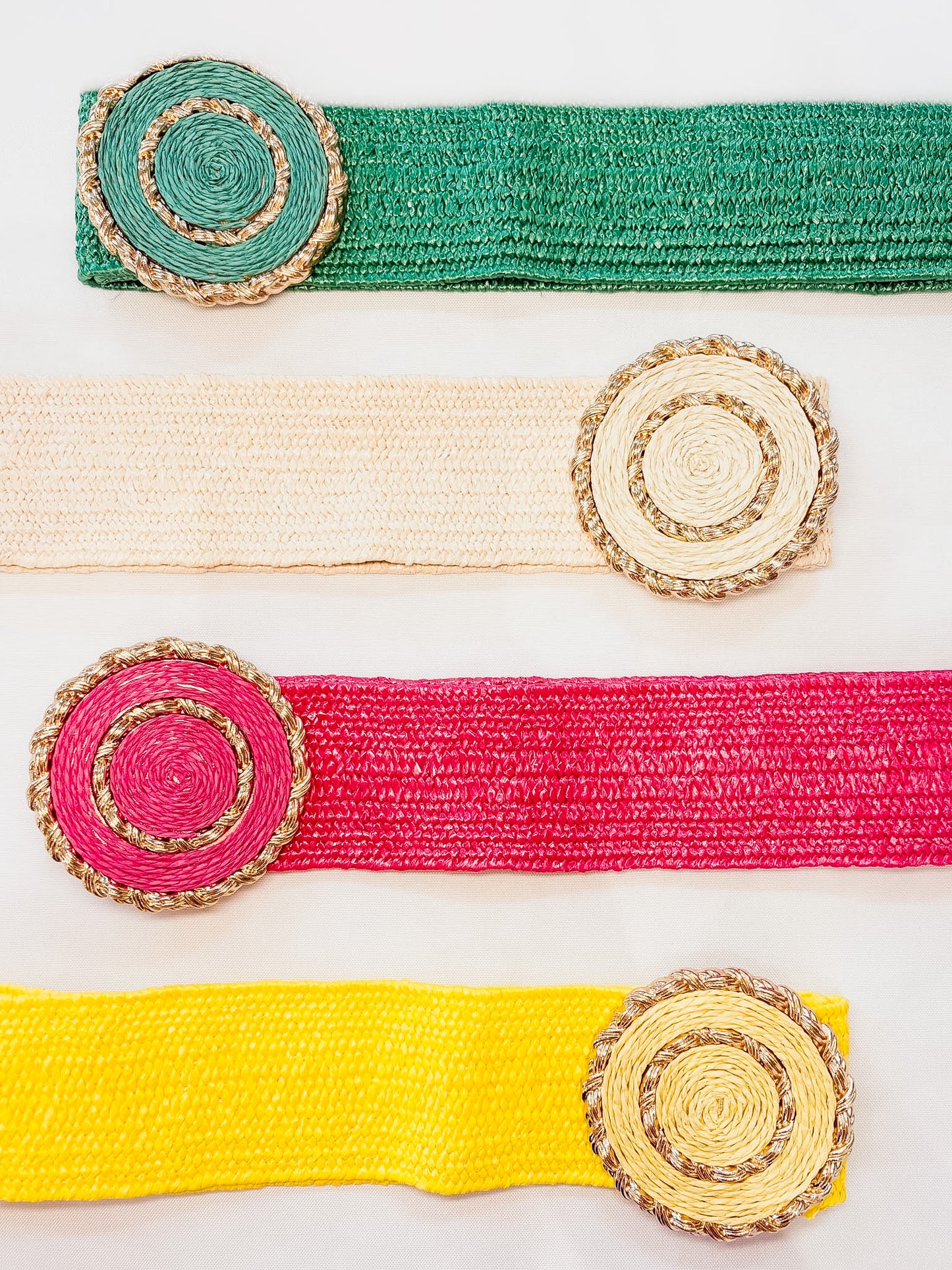 Faux Straw Elastic Belt