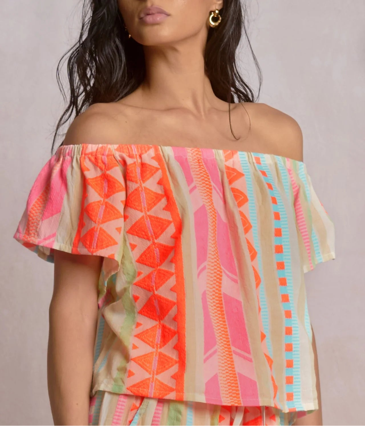 Elan Corfu Top - Neon Aztec