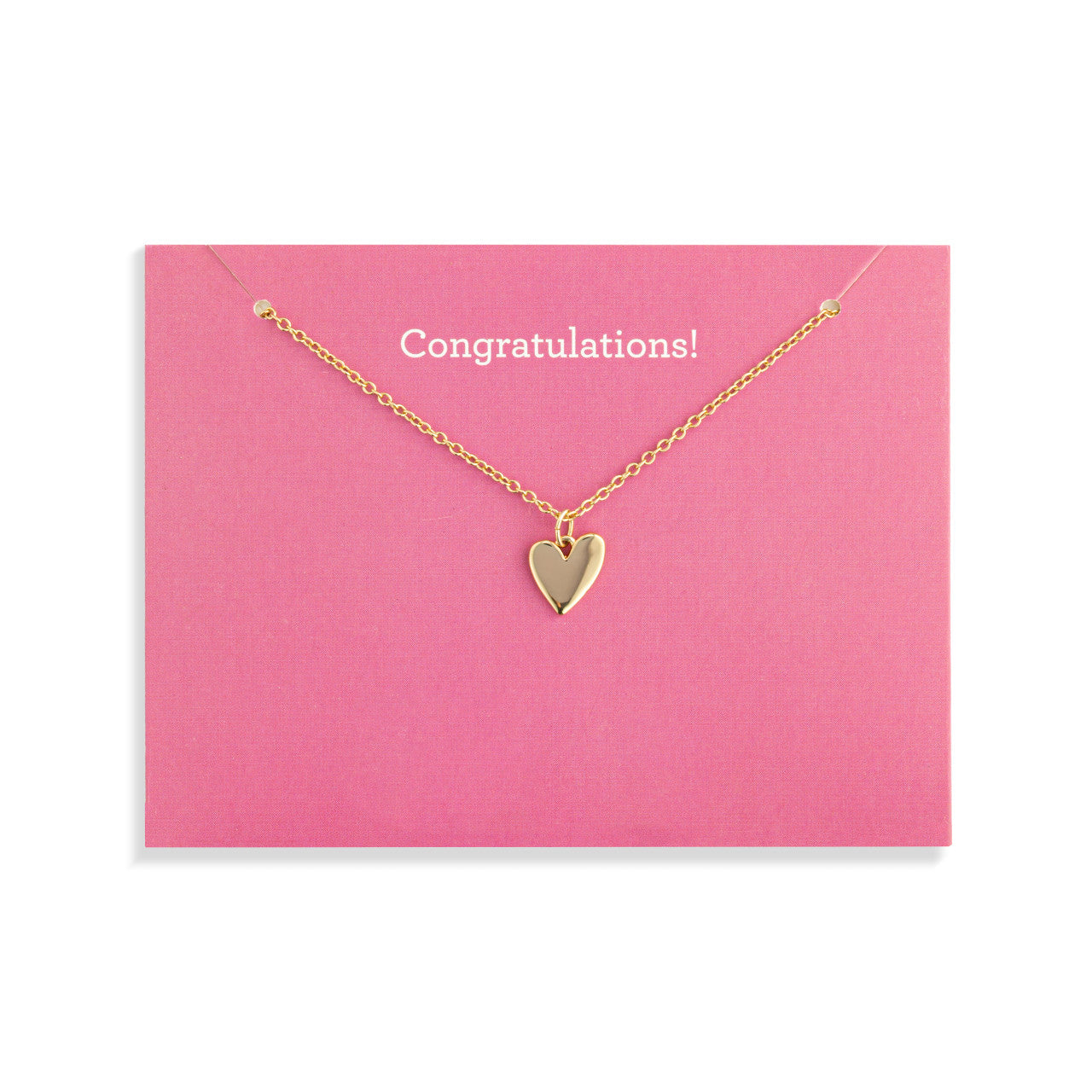 Congratulations Floral Card & Gold Heart Necklace - 16in