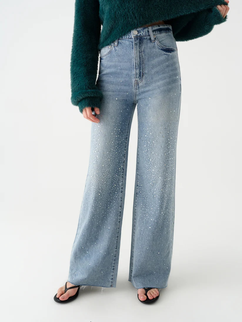 DAZE Far Out High Rise Wide Leg Jeans — Stardust