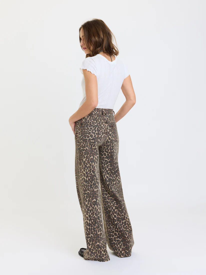 Daze Far Out Wide Leg High Rise Denim - Cool Cat