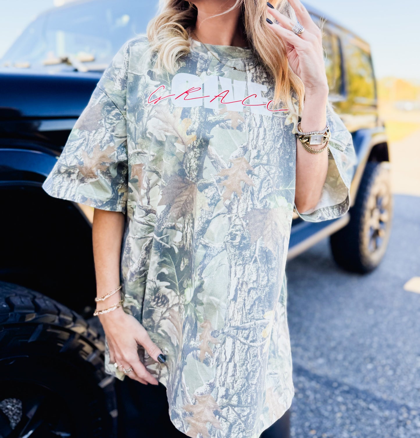 Give Grace Graphic Tee - Camo