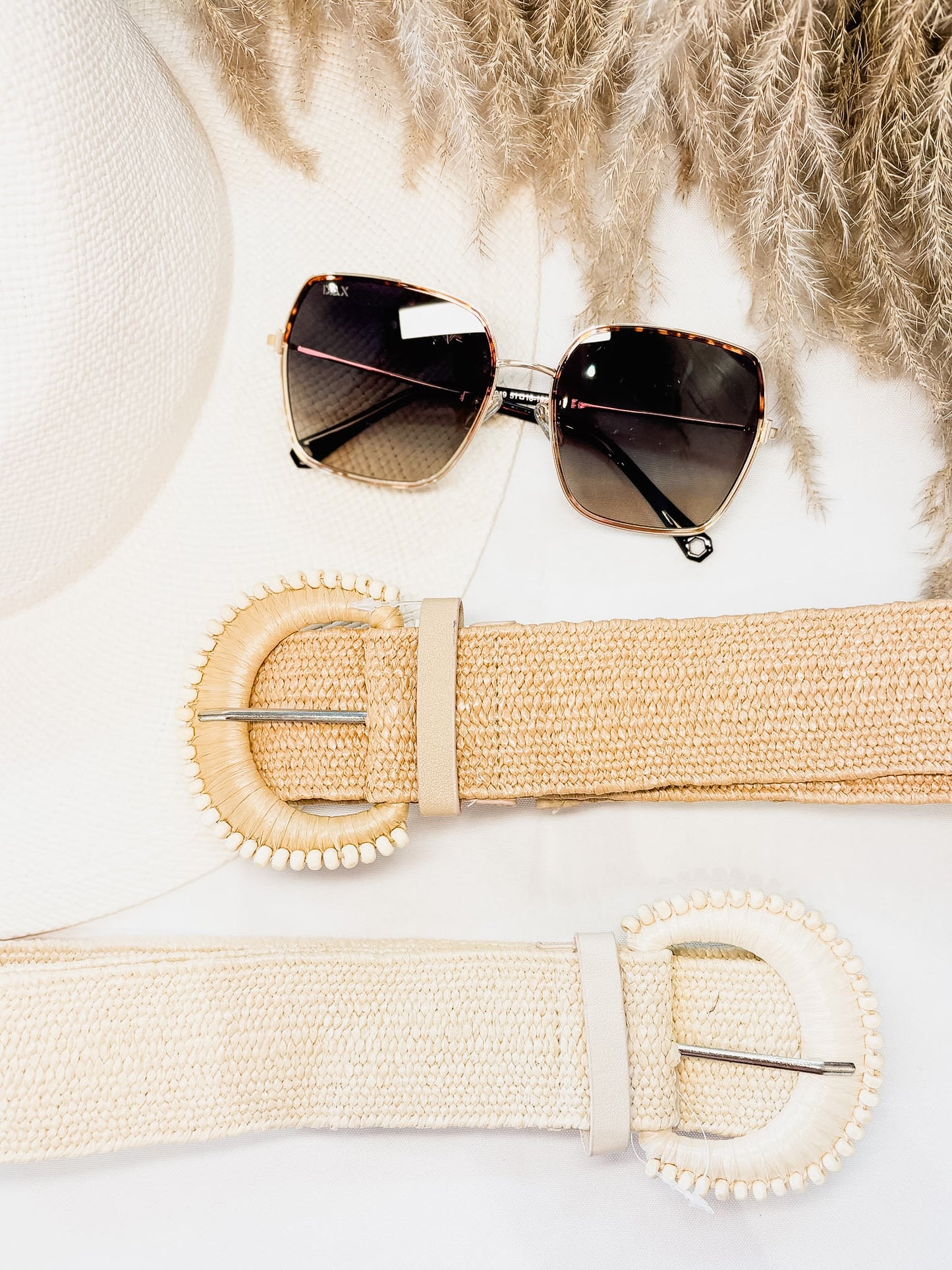 Faux Straw Stretch Belt