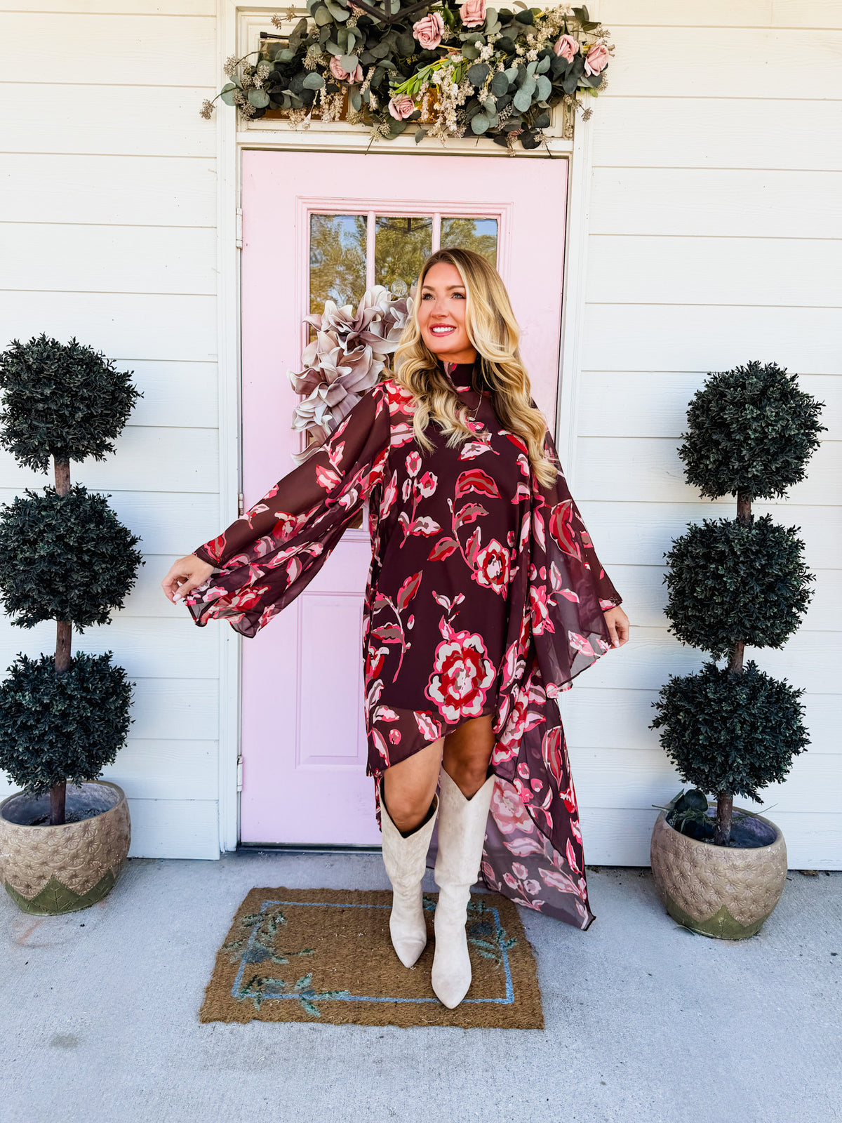 Magical Memory Hi-Low Overlay Floral Dress - Multi