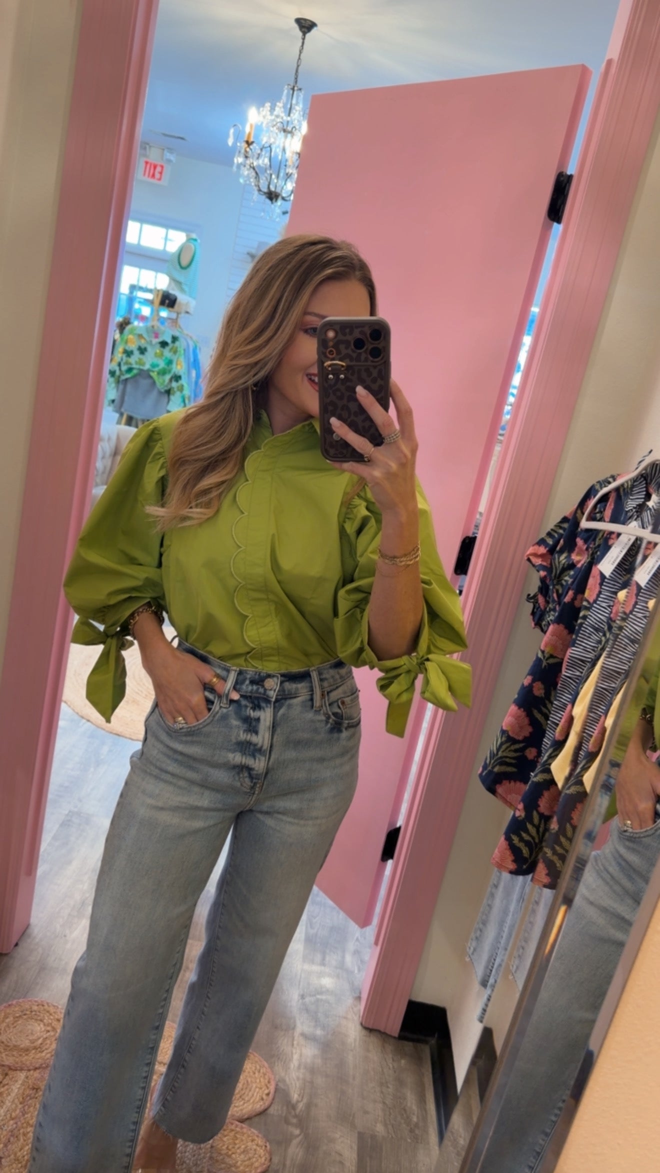 Show Stopper Tie Sleeve Top - Chartreuse