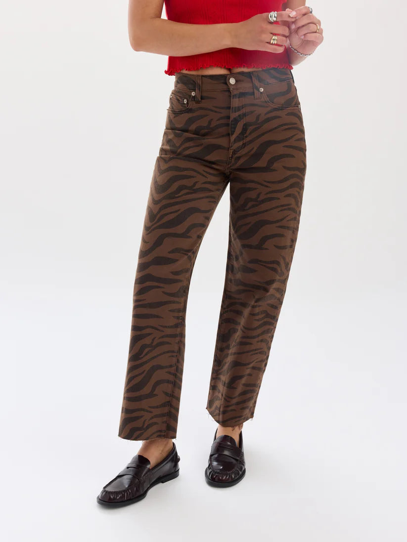 Daze Pleaser High Rise Wide Ankle Jean - Desert Stripe