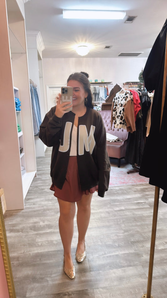 JM Split Crewneck Cut Cardigan - Chocolate