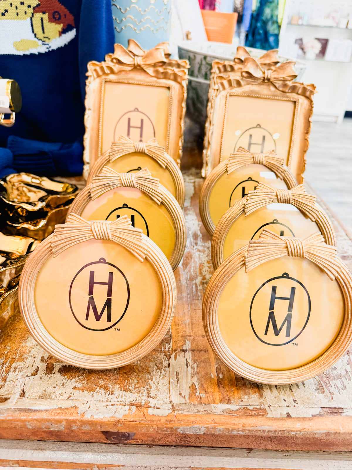 Hazel Mazel Photo Frame with Bow - Gold Finish
