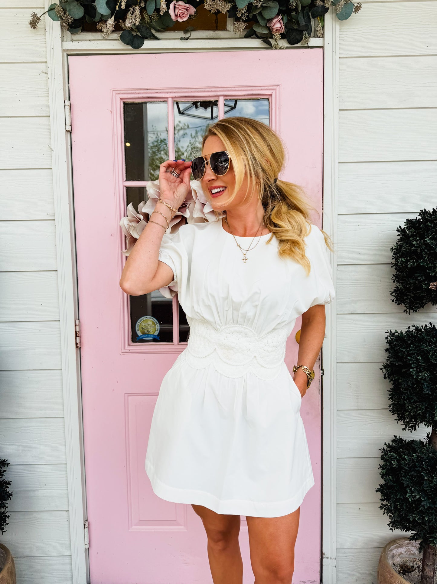 Faith Crochet Detail Mini Skirt - Off White