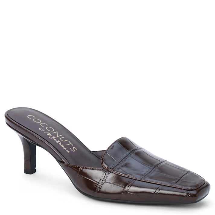 Davey Coconuts by Matisse Heel Mule - Espresso Croc