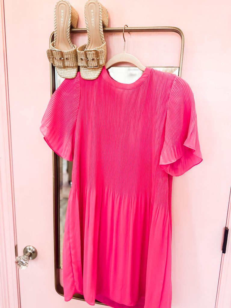 Here For A Good Time Pleated Mini Dress