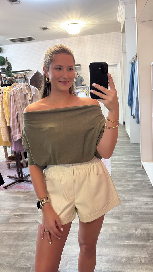 Six Fifty Short Sleeve Anywhere Top - Olive