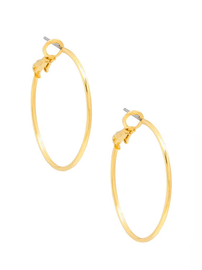 Zenzii Small Metal Slim Hoop Earring - 1.2"