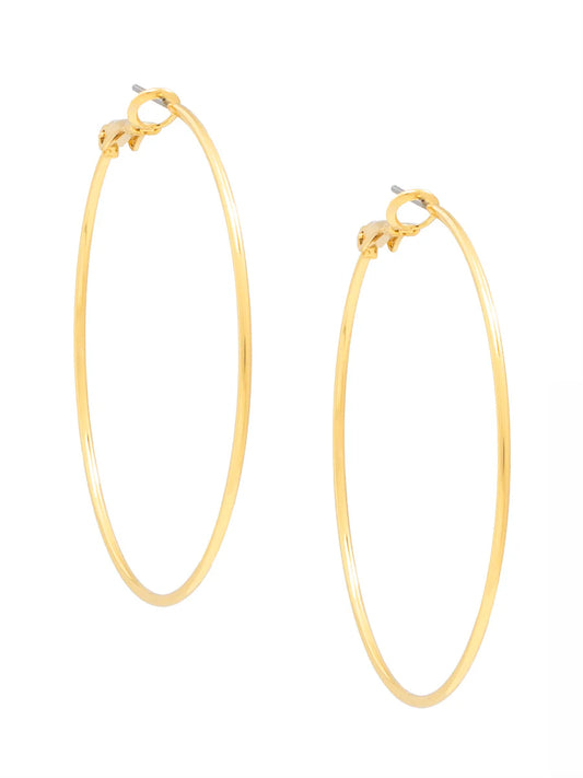 Zenzii Large Metal Slim Hoop Earring - 2"