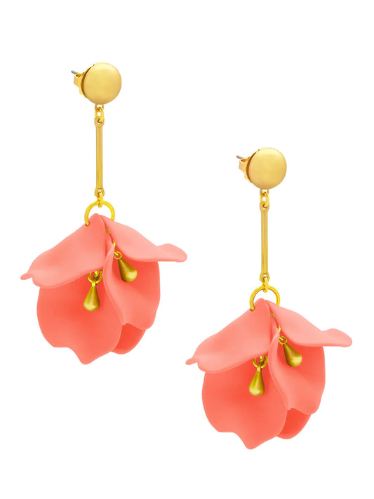 Zenzii Lily Drop Earring - Coral