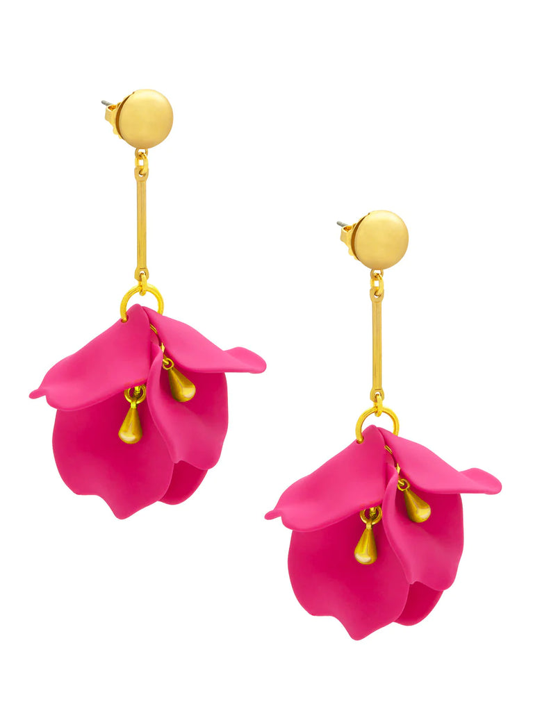 Zenzii Lily Drop Earring - Hot Pink