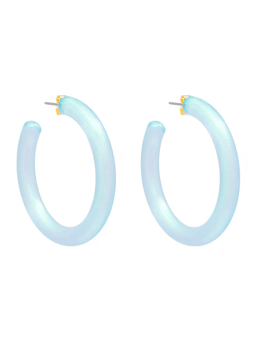 Zenzii Iridescent Hoop Earring - Blue
