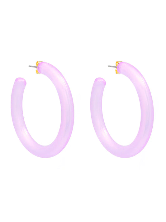 Zenzii Iridescent Hoop Earring - Lavender