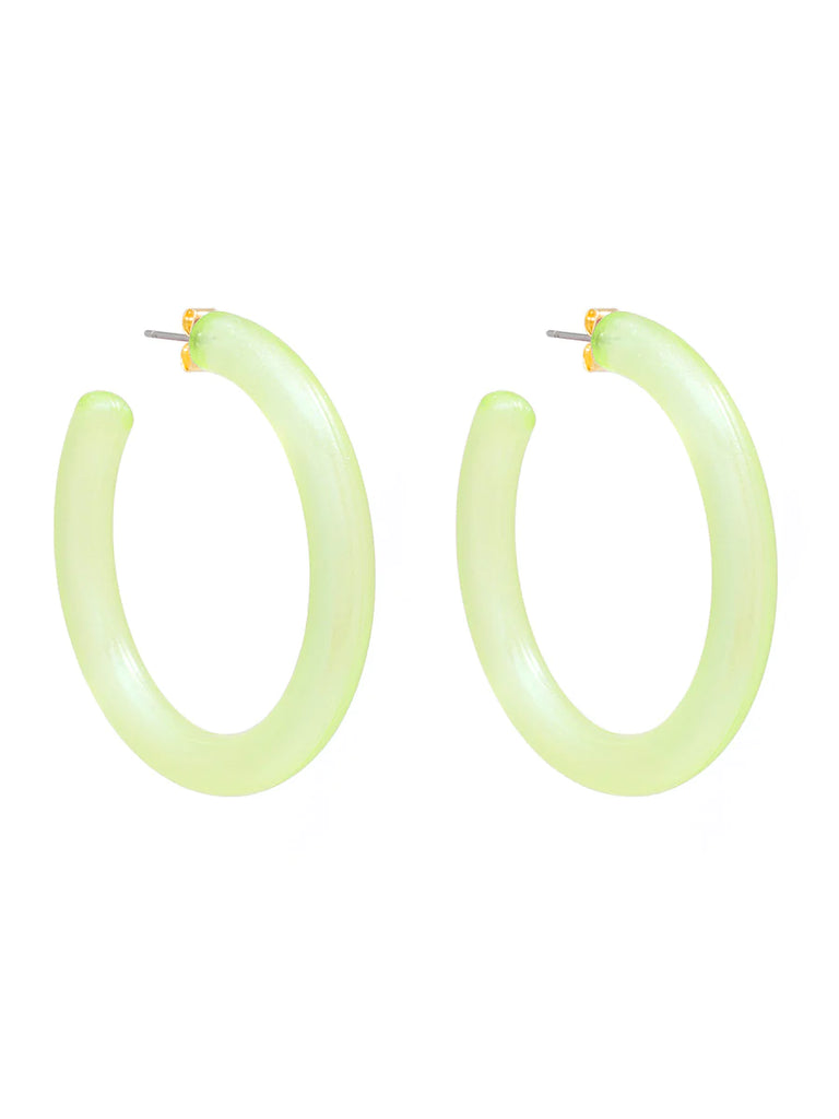Zenzii Iridescent Hoop Earring - Lime