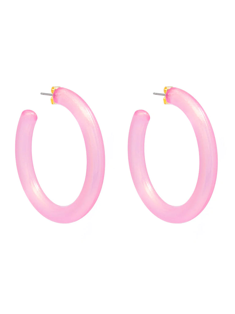 Zenzii Iridescent Hoop Earring - Pink