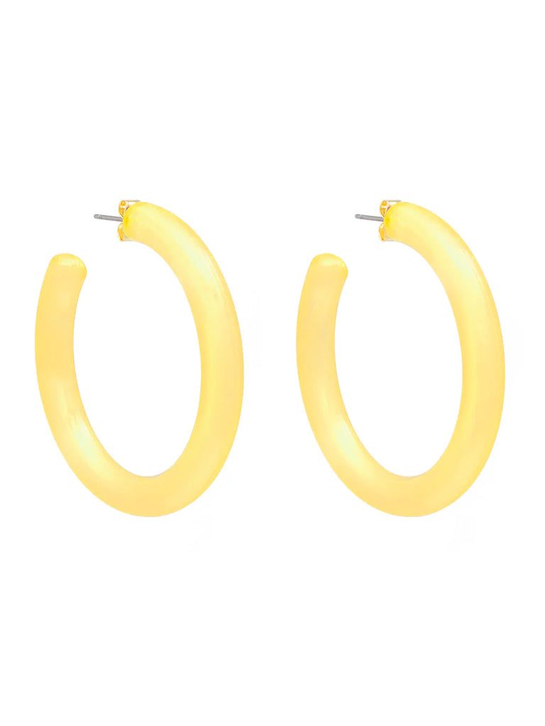 Zenzii Iridescent Hoop Earring - Yellow