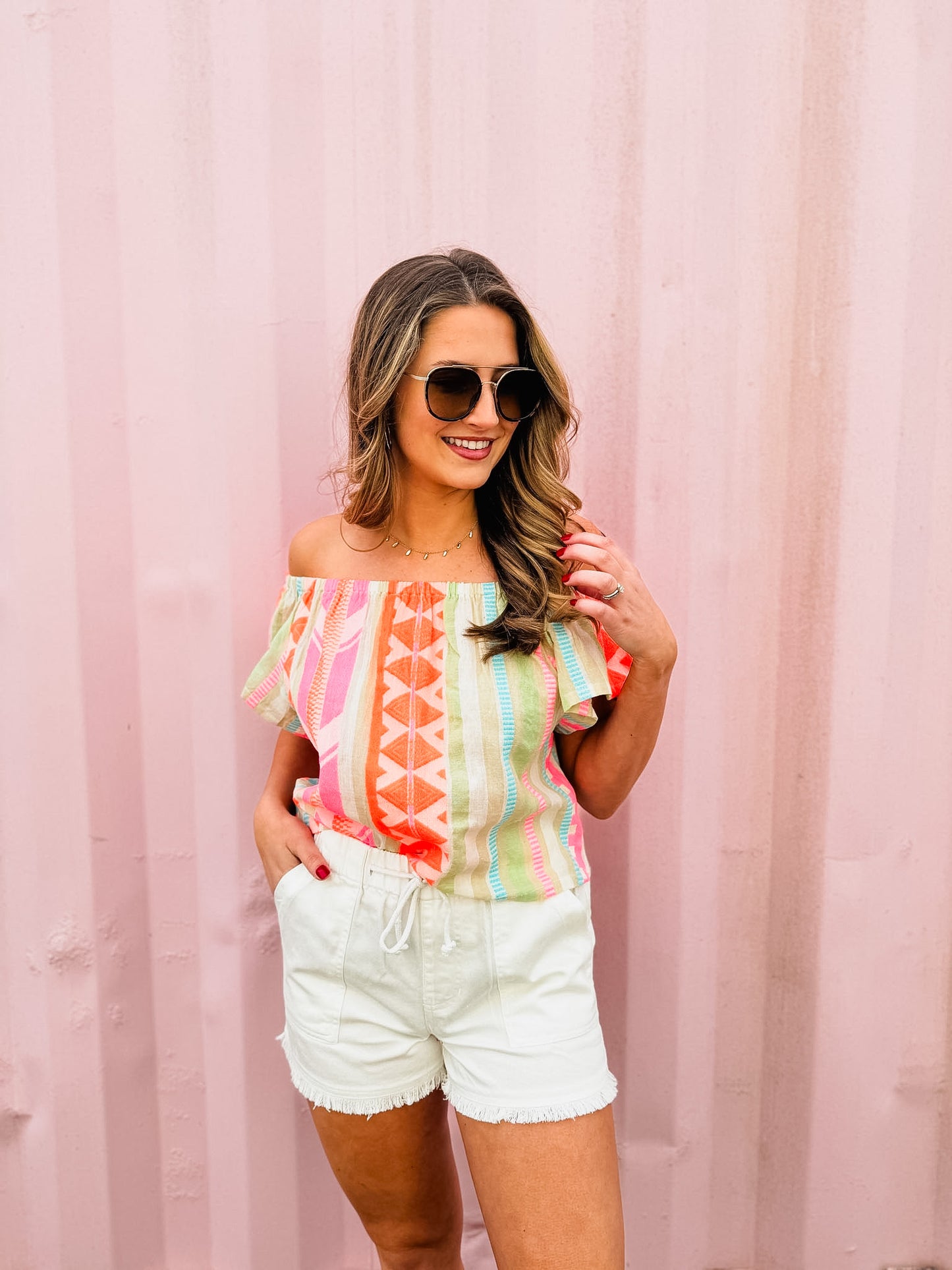 Elan Corfu Top - Neon Aztec