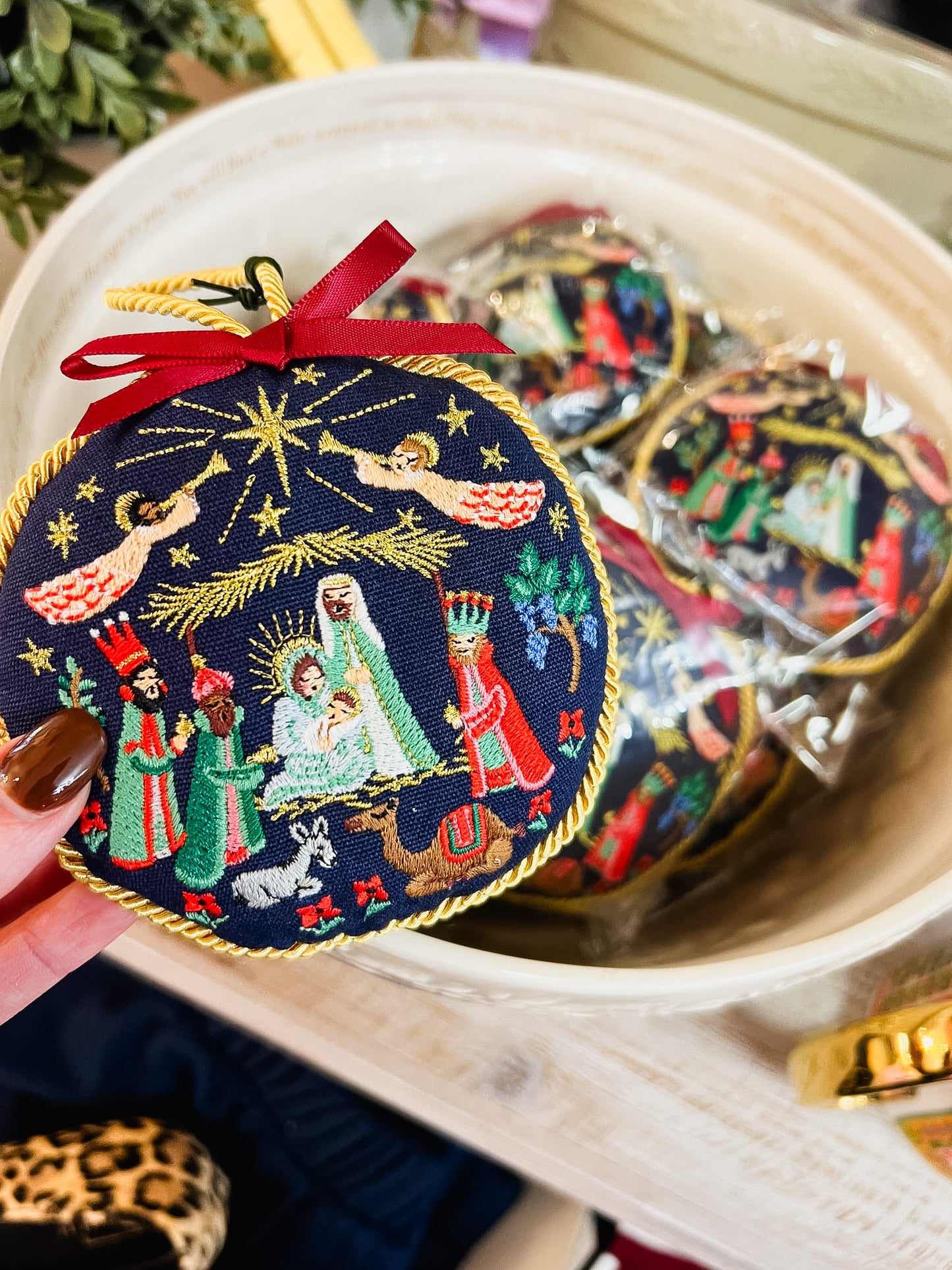 Rifle Paper Co. Nativity Embroidered Ornament