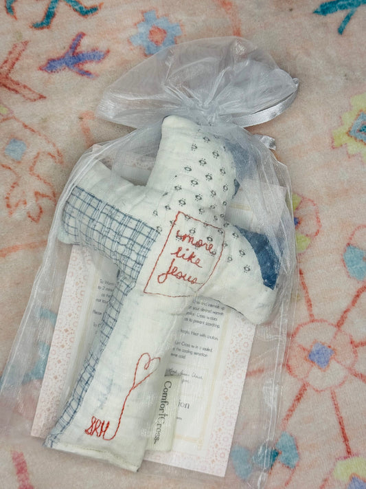 Comfort Crosses - Less Like Me (White/Blue) - Lavender Scent