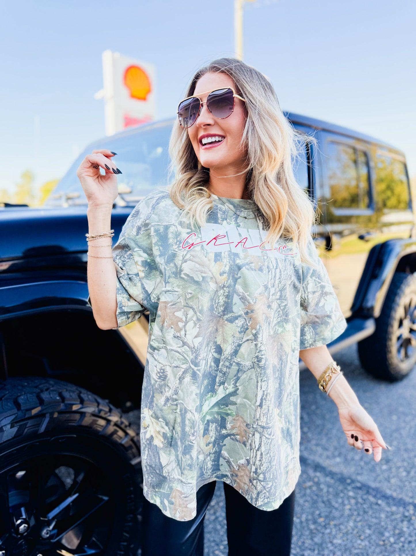 Give Grace Graphic Tee - Camo