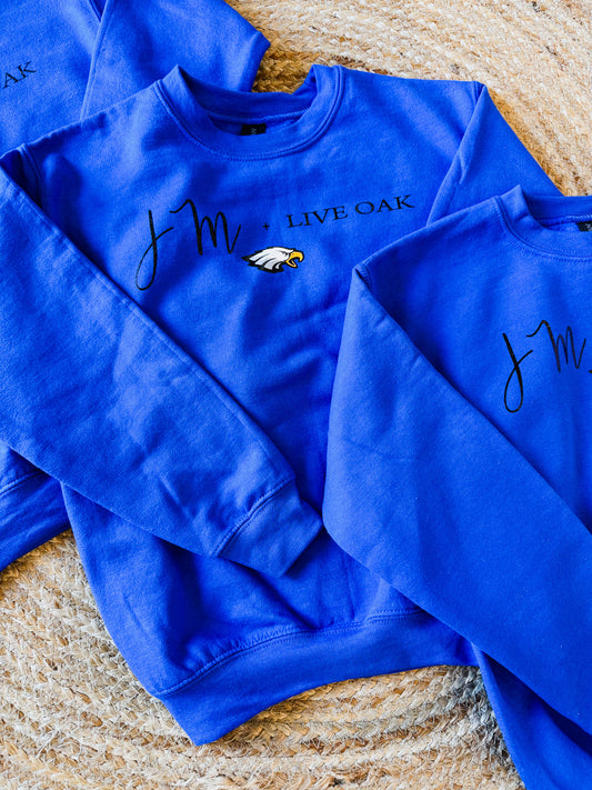 JM + LIVE OAK Youth Sweatshirt - Royal Blue