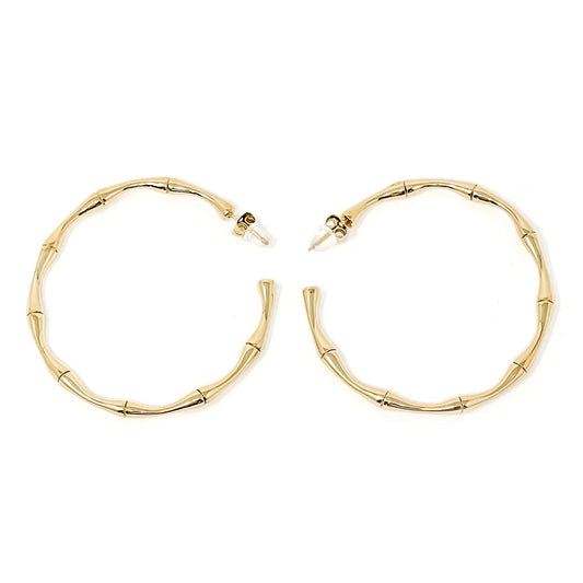 Non-Tarnish Large Bamboo Hoops
