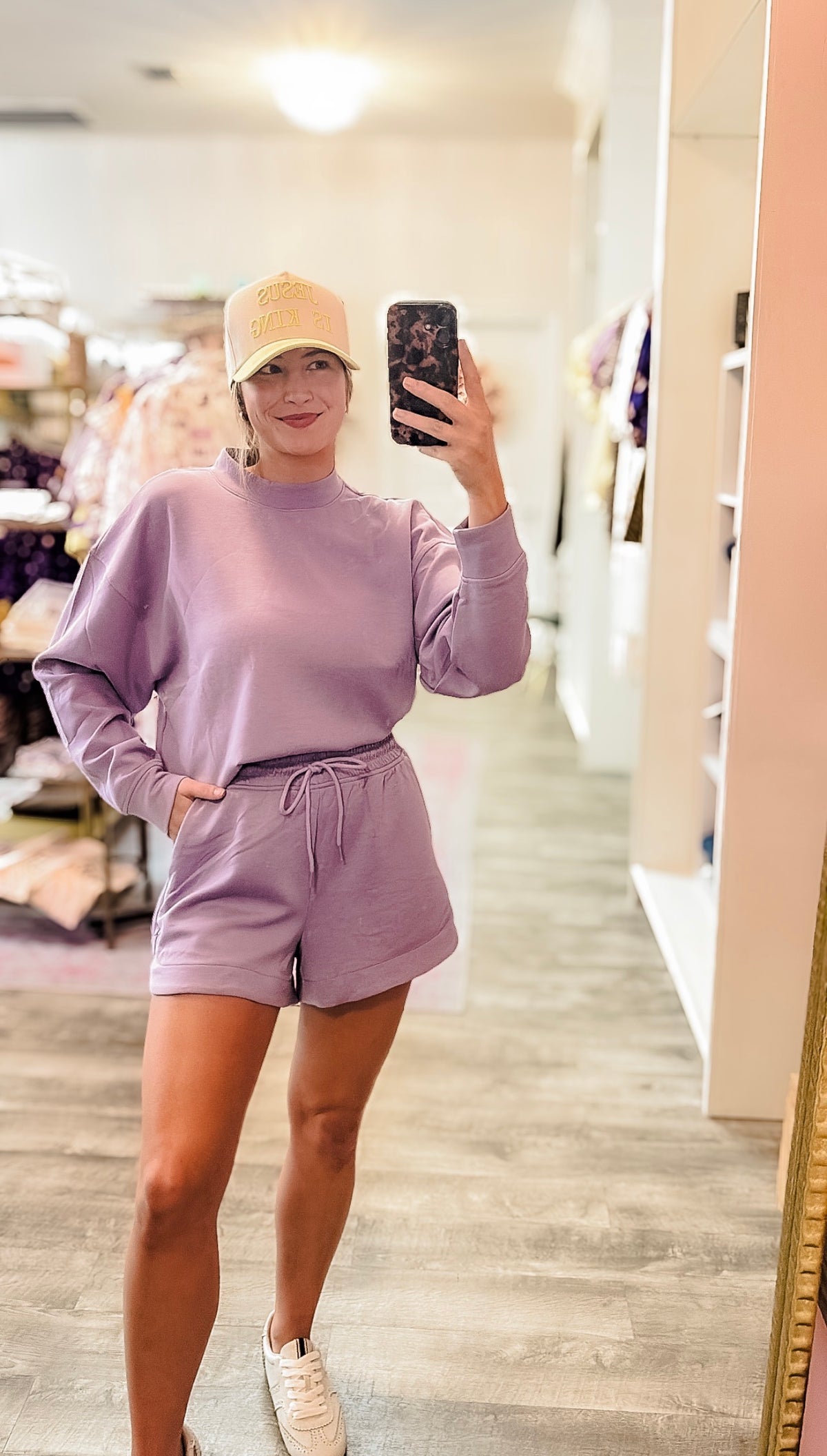 Hurry Up Scuba Pullover and Shorts Set- Lavender