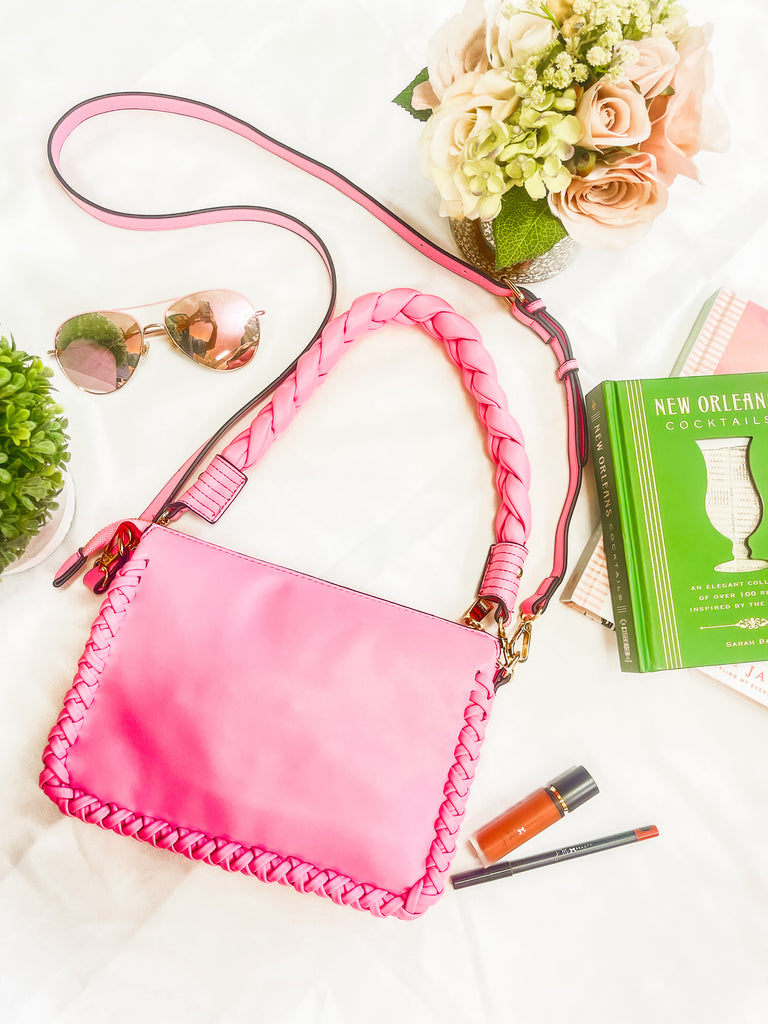 Jen & Co Judith Whipstitch Shoulder Bag - Bubblegum