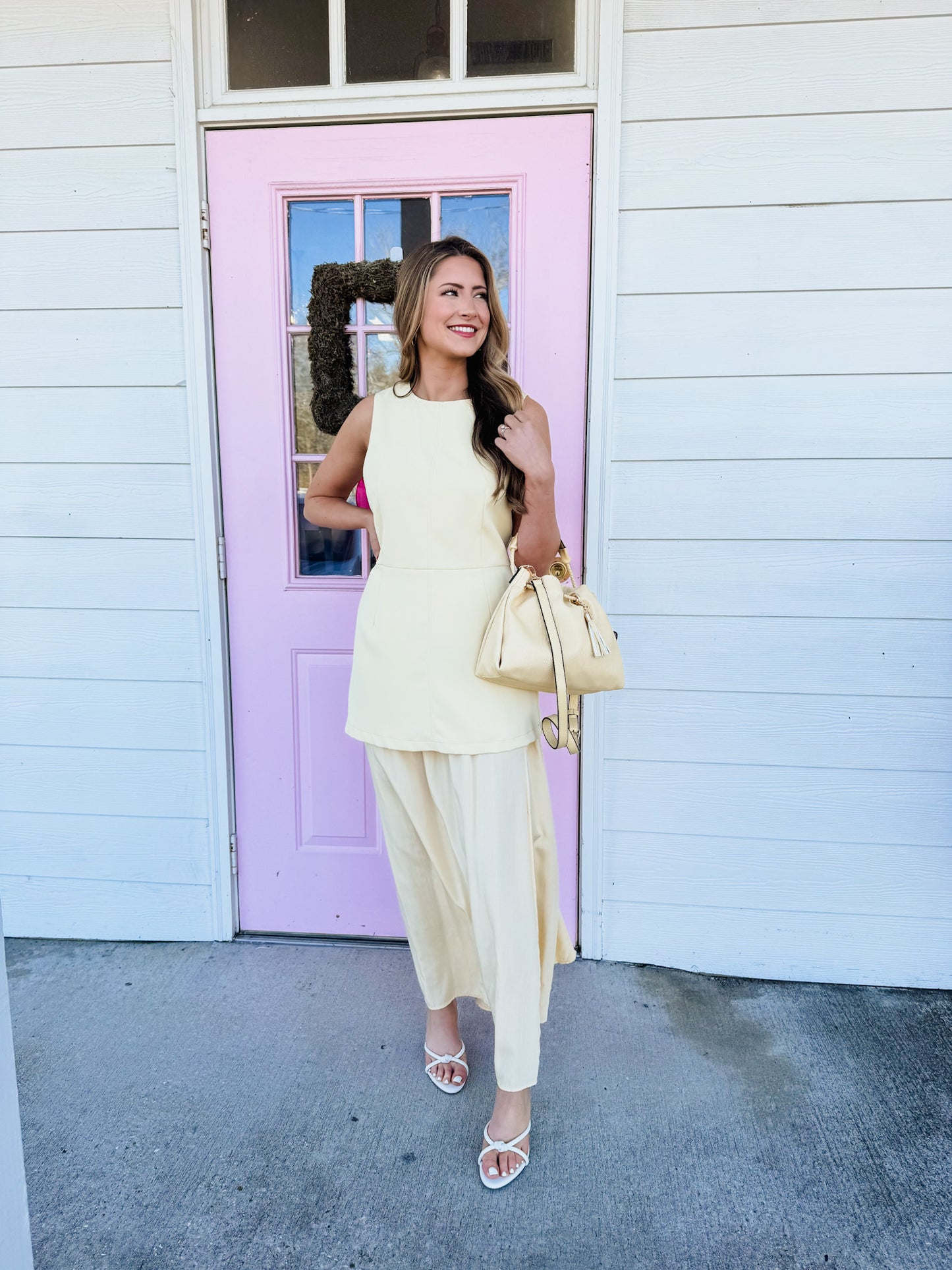 Real Deal Sleeveless Layered Midi Dress - Yellow