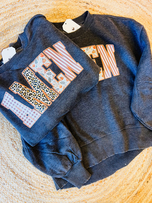 Amen Acid Washed Oversized Sweatshirt - Black