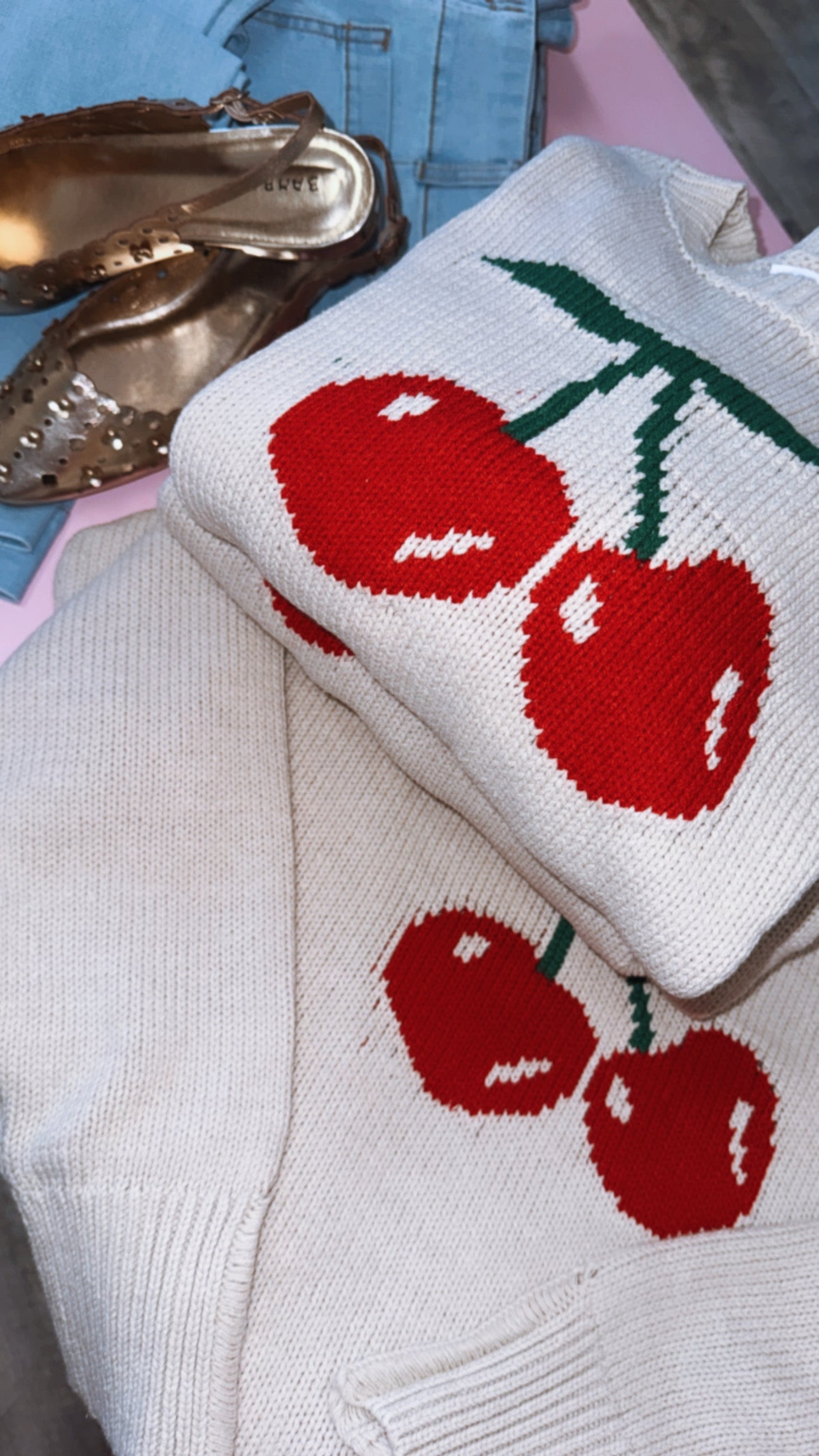 Cherry On Top Round Neck Sweater
