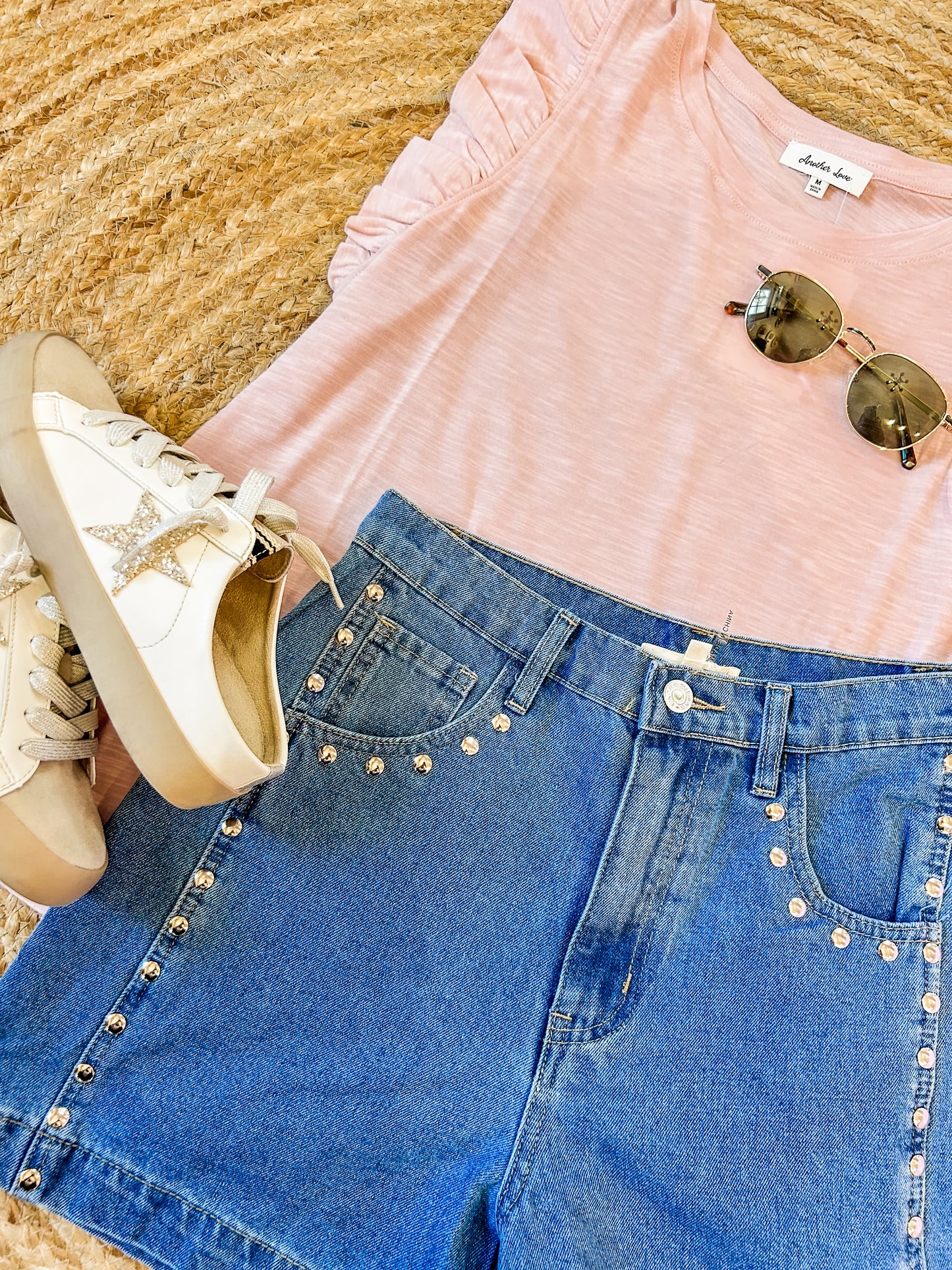 Stand Your Ground Metal Studded Shorts
