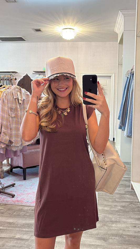 Z Supply Routine Shift Mini Dress - Sandalwood