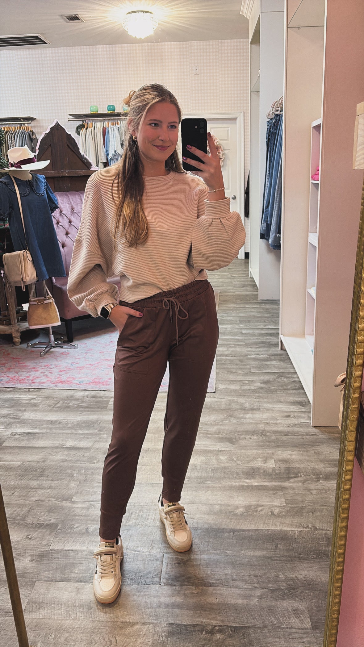 Six Fifty Headliner Coated Zip Jogger - Cinnamon