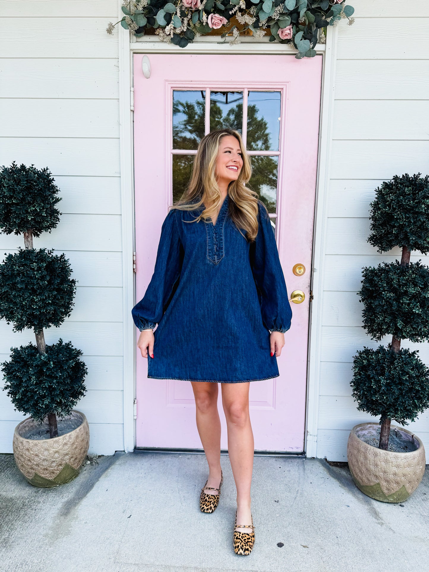 Boot Scootin' Washed Denim Dress - Dark Indigo