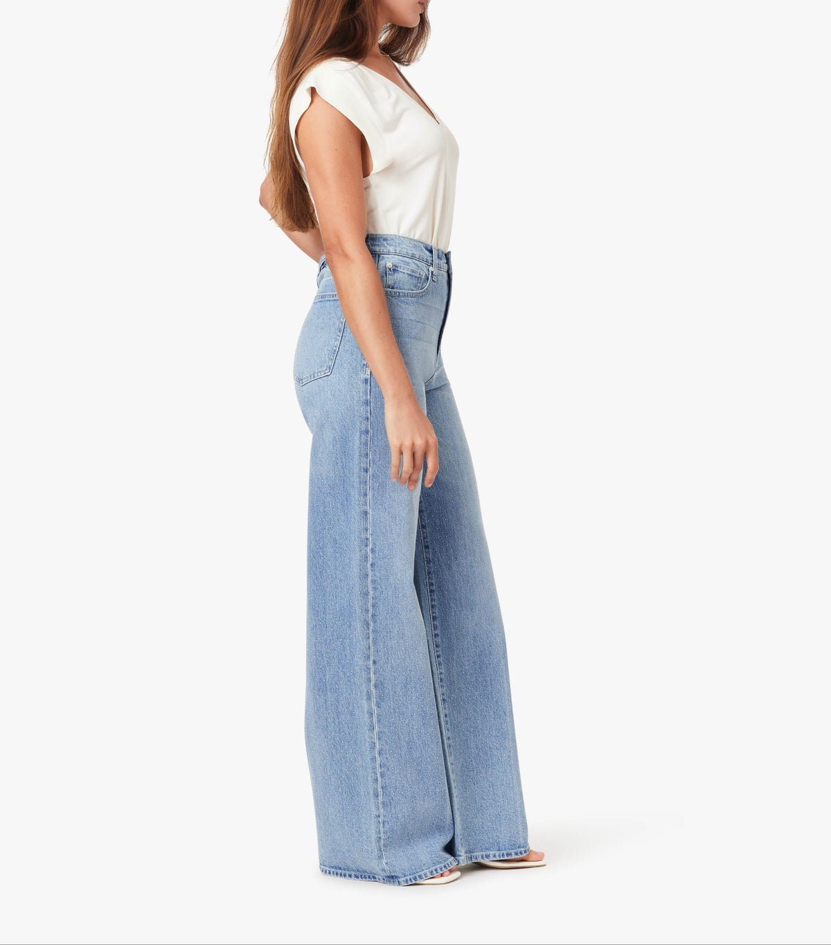 Habitual Gemma Micro Stud Wide Leg Slouch - Blue Bell